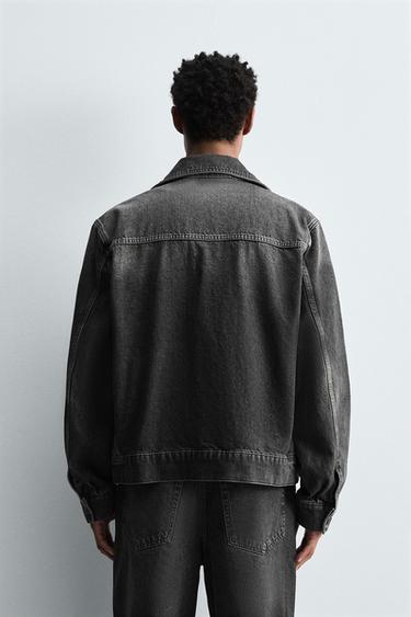 DENIM OVERSHIRT - Charcoal by Zara - Image 2