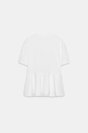 T-SHIRT PÉPLUM - Blanc de Zara - Image 5