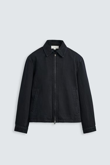 CAZADORA DENIM CREMALLERA - Índigo de Zara