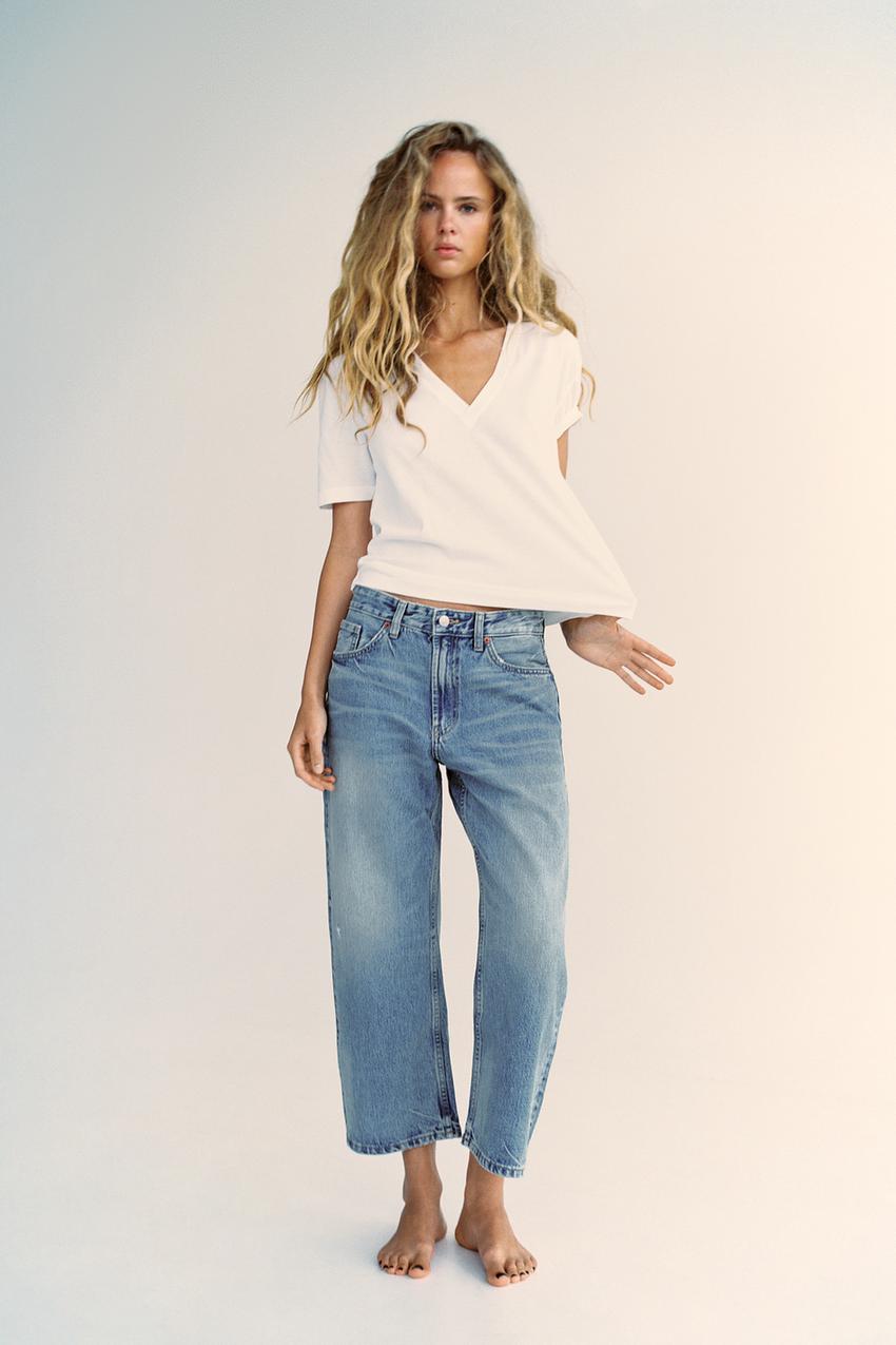 RELAXED MID-RISE TRF JEANS - Light blue | ZARA Mexico