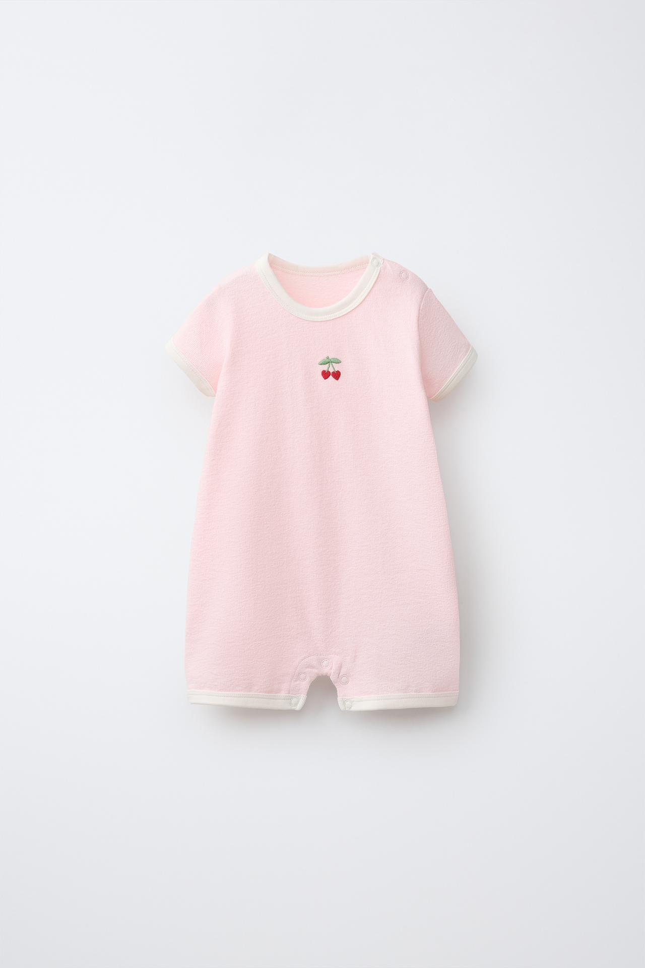 TWO-PACK OF CHERRY SLEEPSUITS — Pink