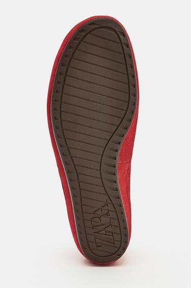 BASKET EN CUIR STYLE DERBY - Rouge de Zara - Image 6