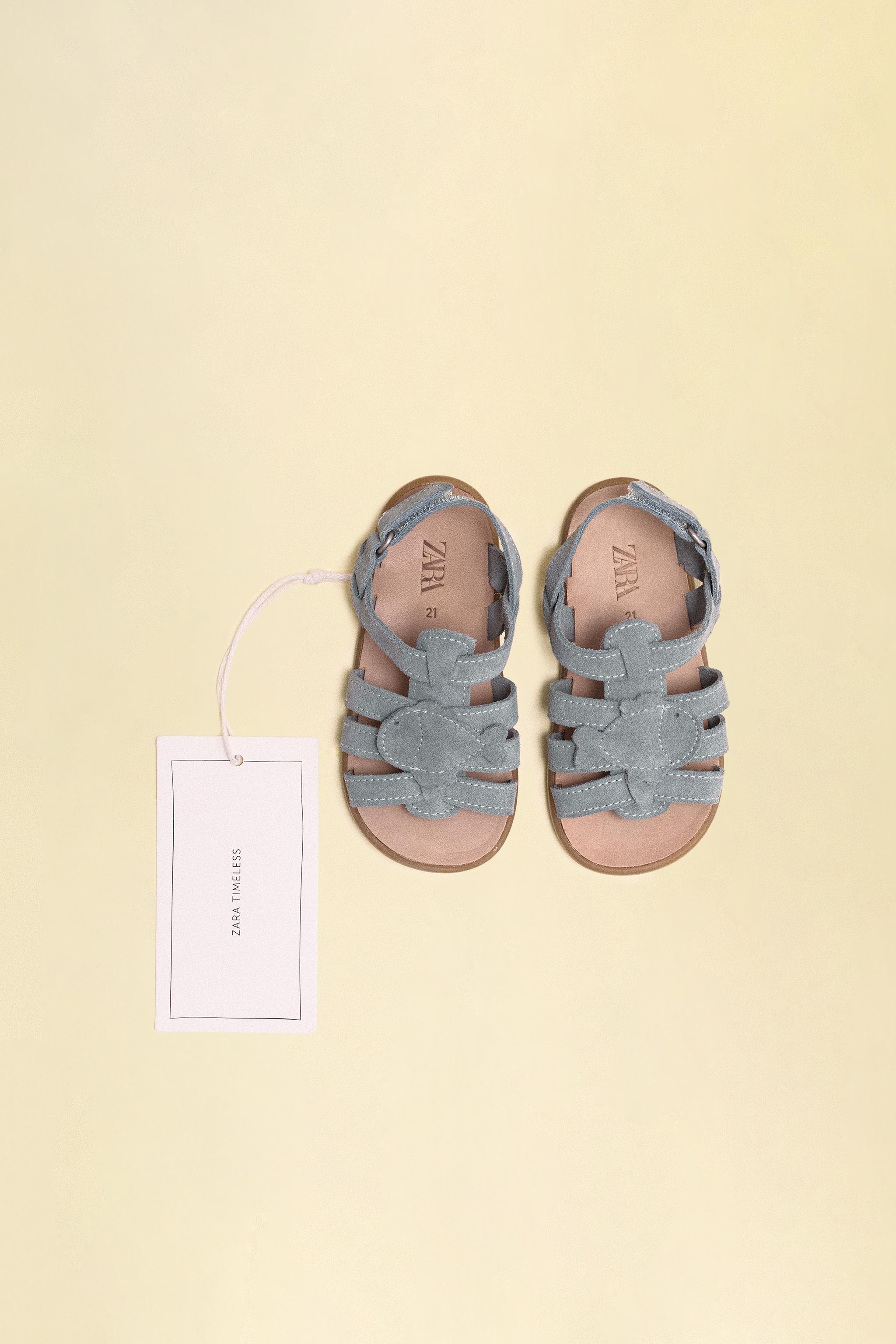 Детские сандалии Zara BAREFOOT FISH LEATHER SANDALS — фото 9