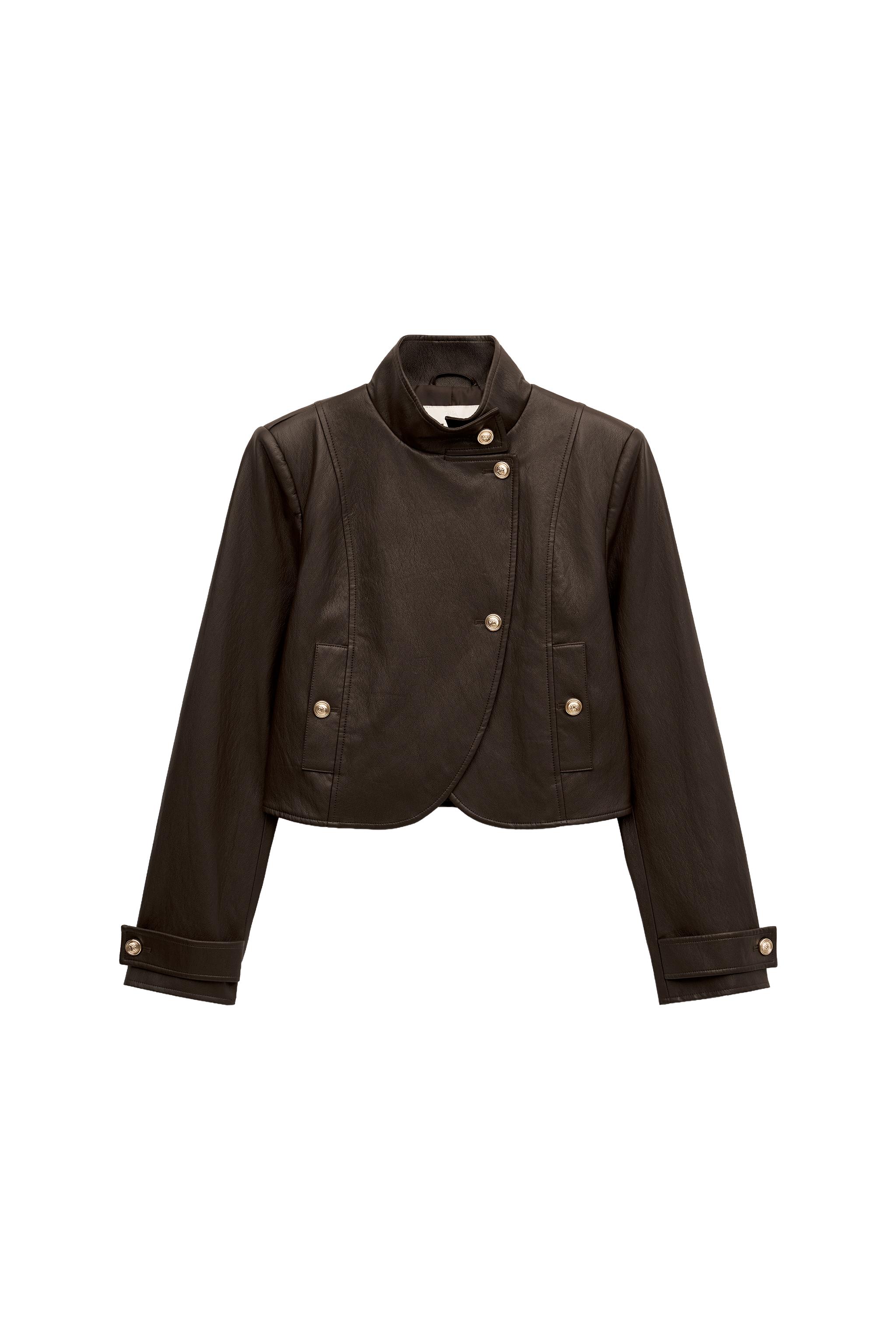 CHAQUETA CORTA EFECTO PIEL