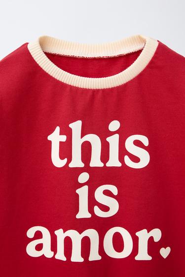 SLOGAN PRINT T-SHIRT - Red by Zara - Image 2
