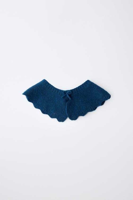 BOW KNITTED COLLAR - Duck blue de Zara - Imagen 0