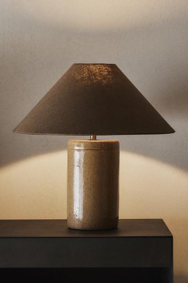 LAMPE DE TABLE BASE EN GRÈS - Chocolat de Zara