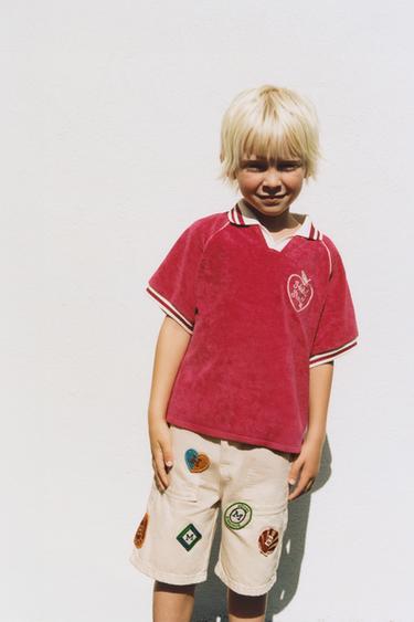 HÔTEL MAGIQUE © X ZARA TERRY TOWELLING POLO SHIRT - Red by Zara