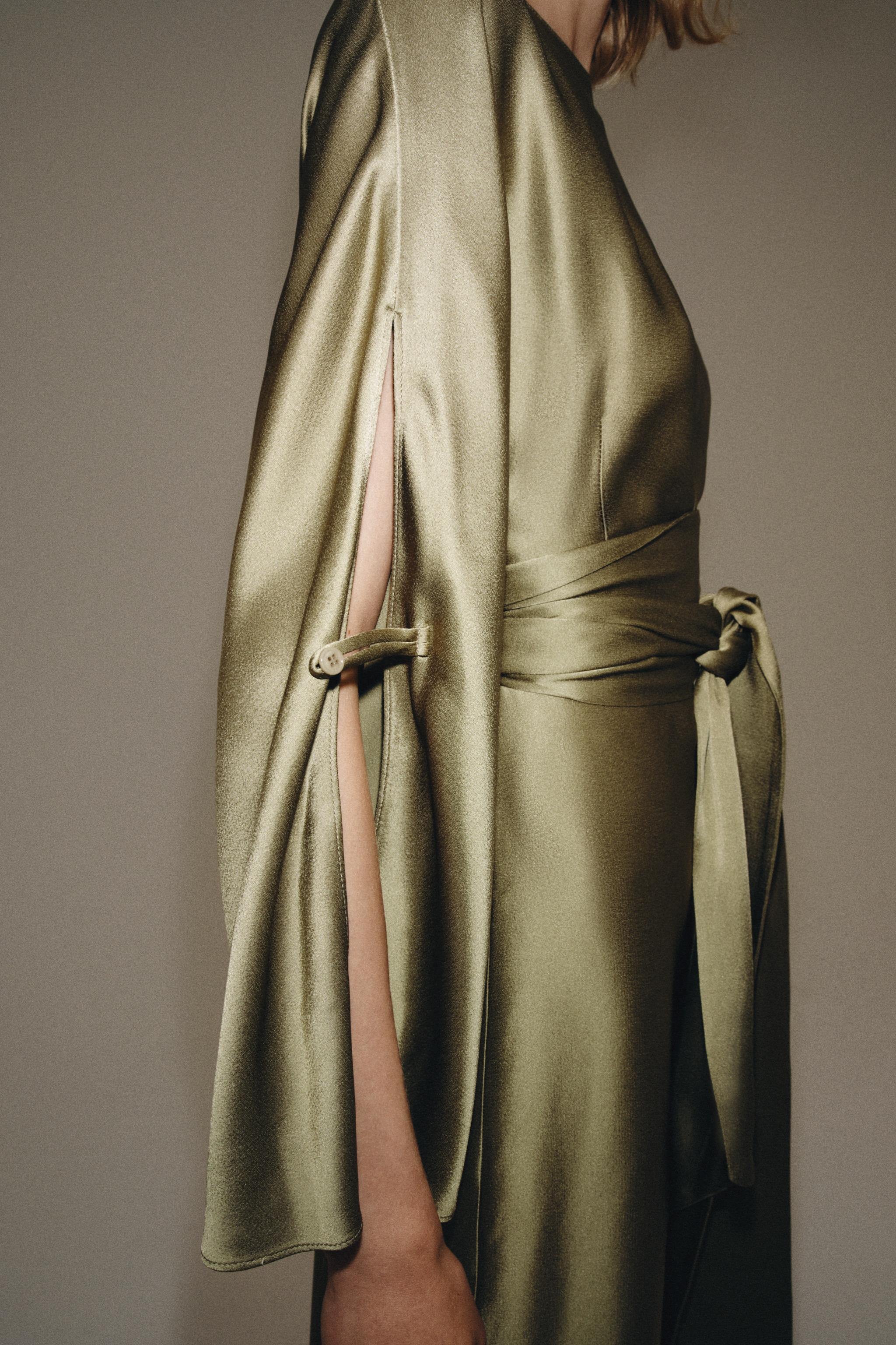 Женские платья Zara ZW COLLECTION SATIN EFFECT MIDI DRESS — фото 5