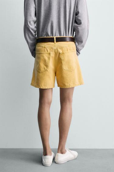 BERMUDA EN JEAN RELAXED FIT COULEUR - Jaune de Zara - Image 2