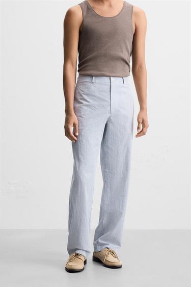 SEERSUCKER TROUSERS - striped by Zara - Image 1