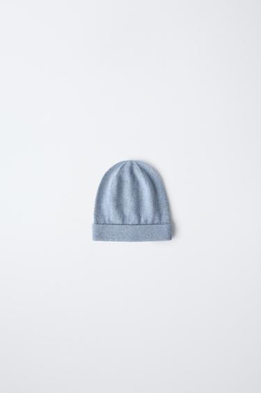 COTTON AND SILK BEANIE - Blue marl by Zara - Image 0