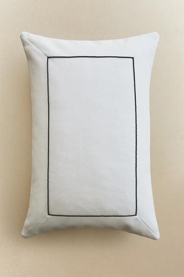 CUSHION COVER WITH PIPING - White by Zara - Image 4