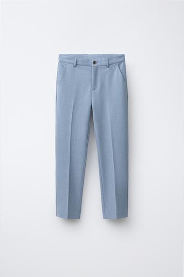 Zara SUIT PANTS - Pastel blue