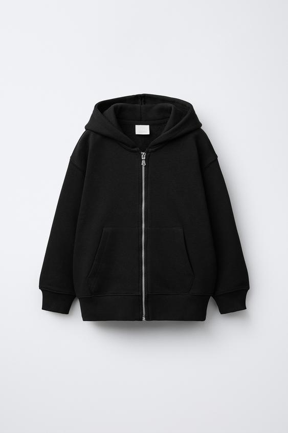 PLAIN ZIP-UP SWEATSHIRT