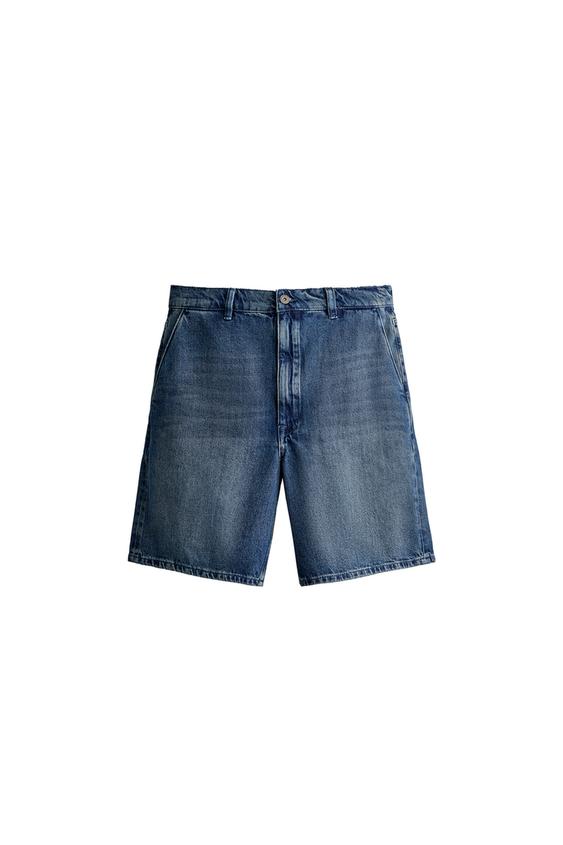 Bermudy jeansowe z woskowanym efektem