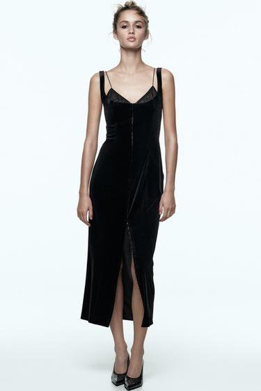 VELVET CORSET DRESS - Black by Zara