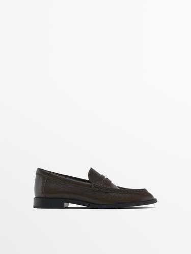 Zara Leather penny loafers - Brown - Image 0
