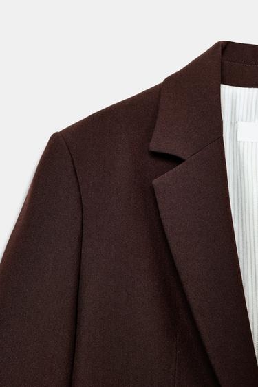 VESTE DROITE À ÉPAULETTES - Marron clair de Zara - Image 10