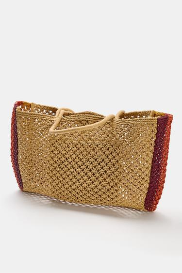SAC SHOPPER EFFET TRESSÉ EN MATIÈRES VARIÉES - Multicolore de Zara - Image 2
