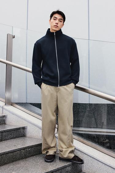 INTERLOCK RIBBED JACKET - Navy blue by Zara