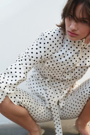 POLKA DOT SHIRT JACKET - Black / White by Zara - Image 2
