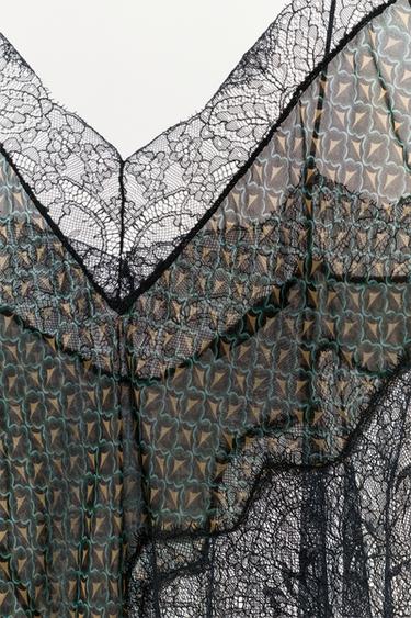 ASYMMETRIC 100% VISCOSE PRINTED LACE TOP - Multicoloured by Zara - Image 7