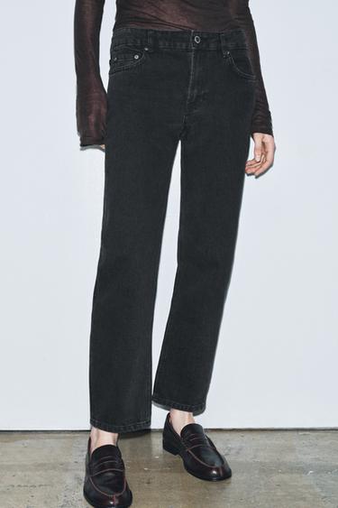 ZW COLLECTION CIGARETTE MID-WAIST JEANS - Black by Zara