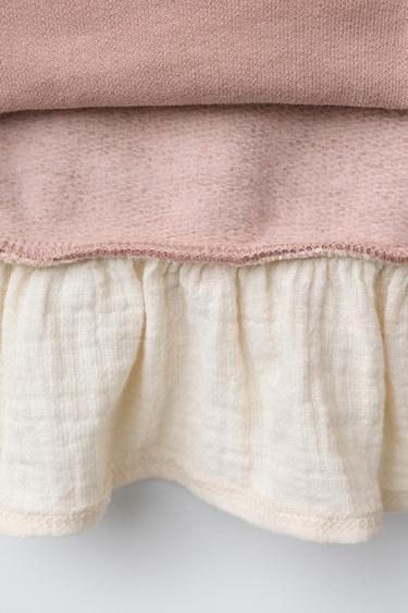 SWEAT BIMATIÈRE FLEURS - Rose poudré de Zara - Image 3