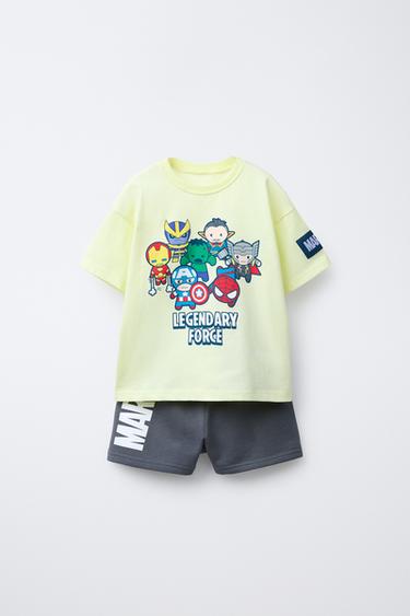Zara THE AVENGERS © MARVEL T-SHIRT AND BERMUDA JOGGING SET - Anthracite grey