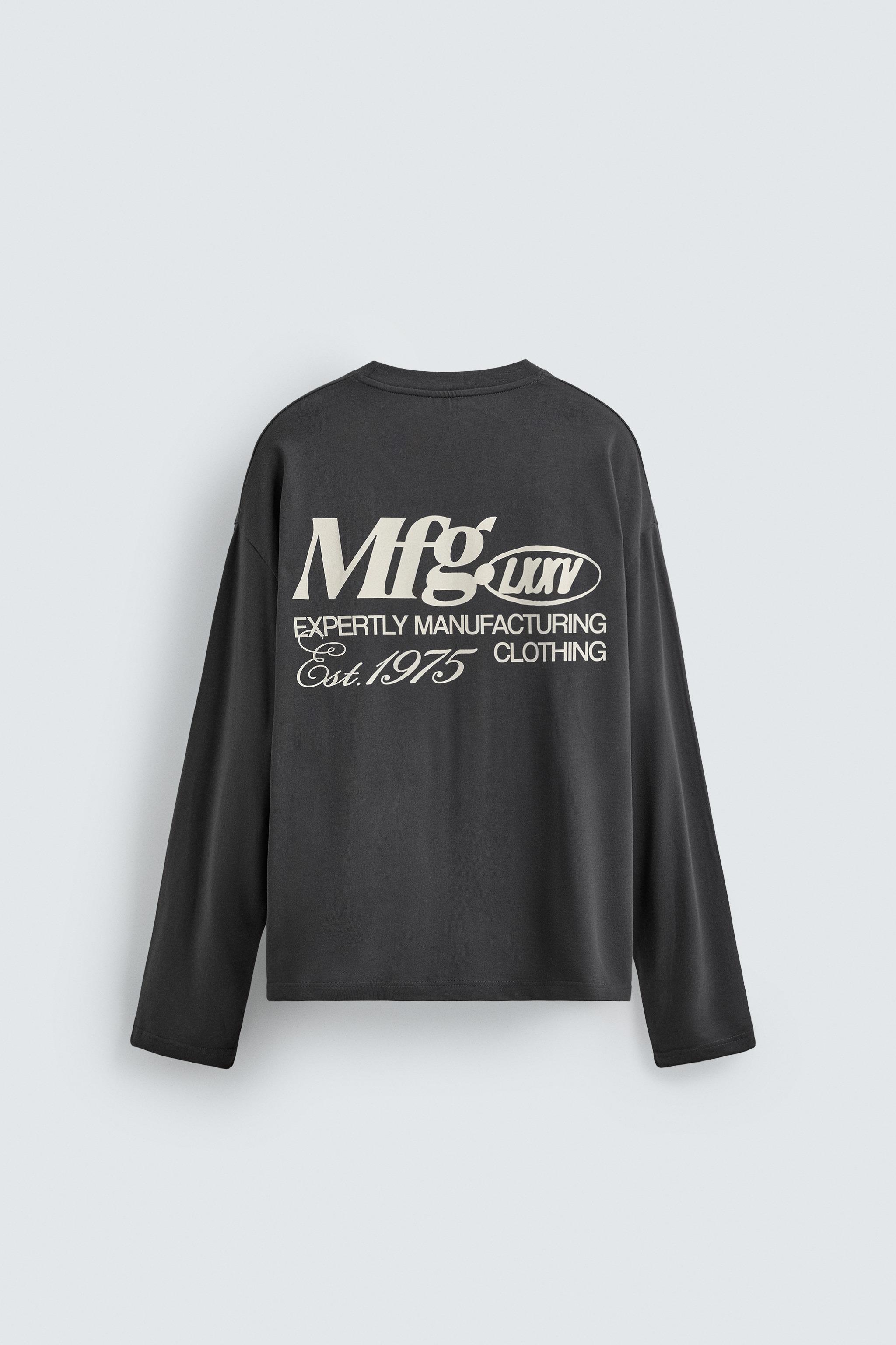 CAMISETA COM MENSAGEM ESTAMPADA - Antracito-escuro | ZARA Brasil