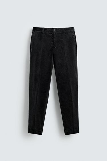 CORDUROY SUIT TROUSERS - Black by Zara