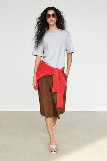 Zara 100% cotton short-sleeve T-shirt - Gray - Image 0