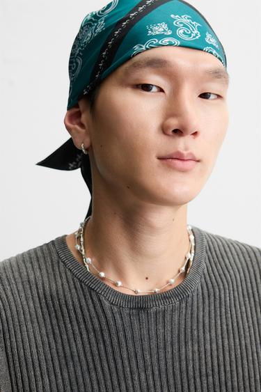 PAISLEY PRINT BANDANA - Green by Zara - Image 0