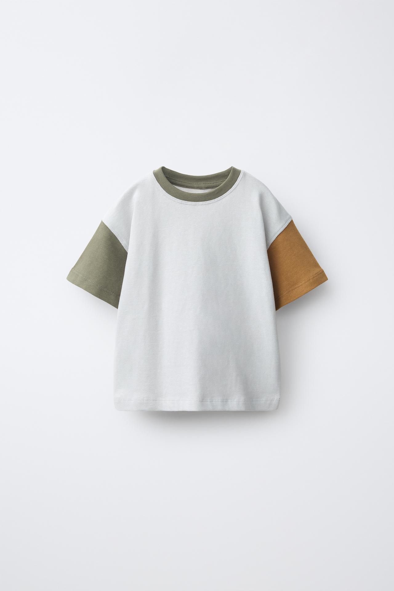 HEAVYWEIGHT SOFT COLOR-BLOCK T-SHIRT — Stone