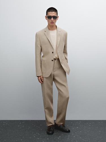 Pantalón fluido 100% lino - Arena de Zara - Imagen 0