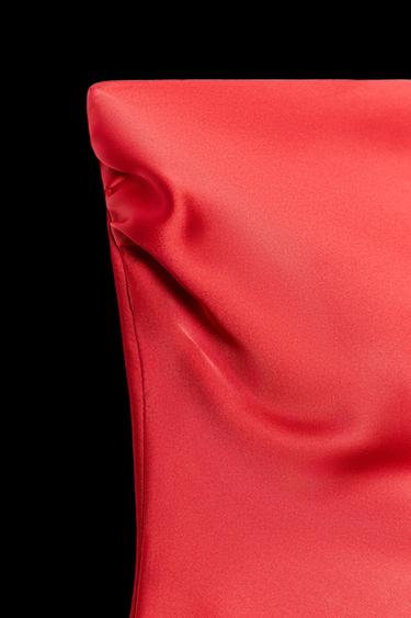 SATINIERTES BANDEAU-TOP - Koralle von Zara