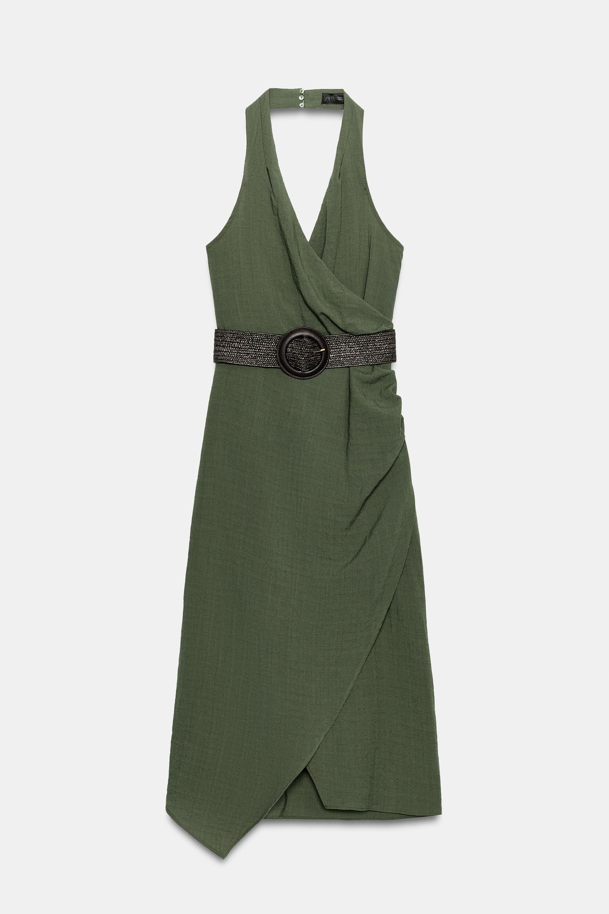 MIDI DRESS WITH LINEN BELT