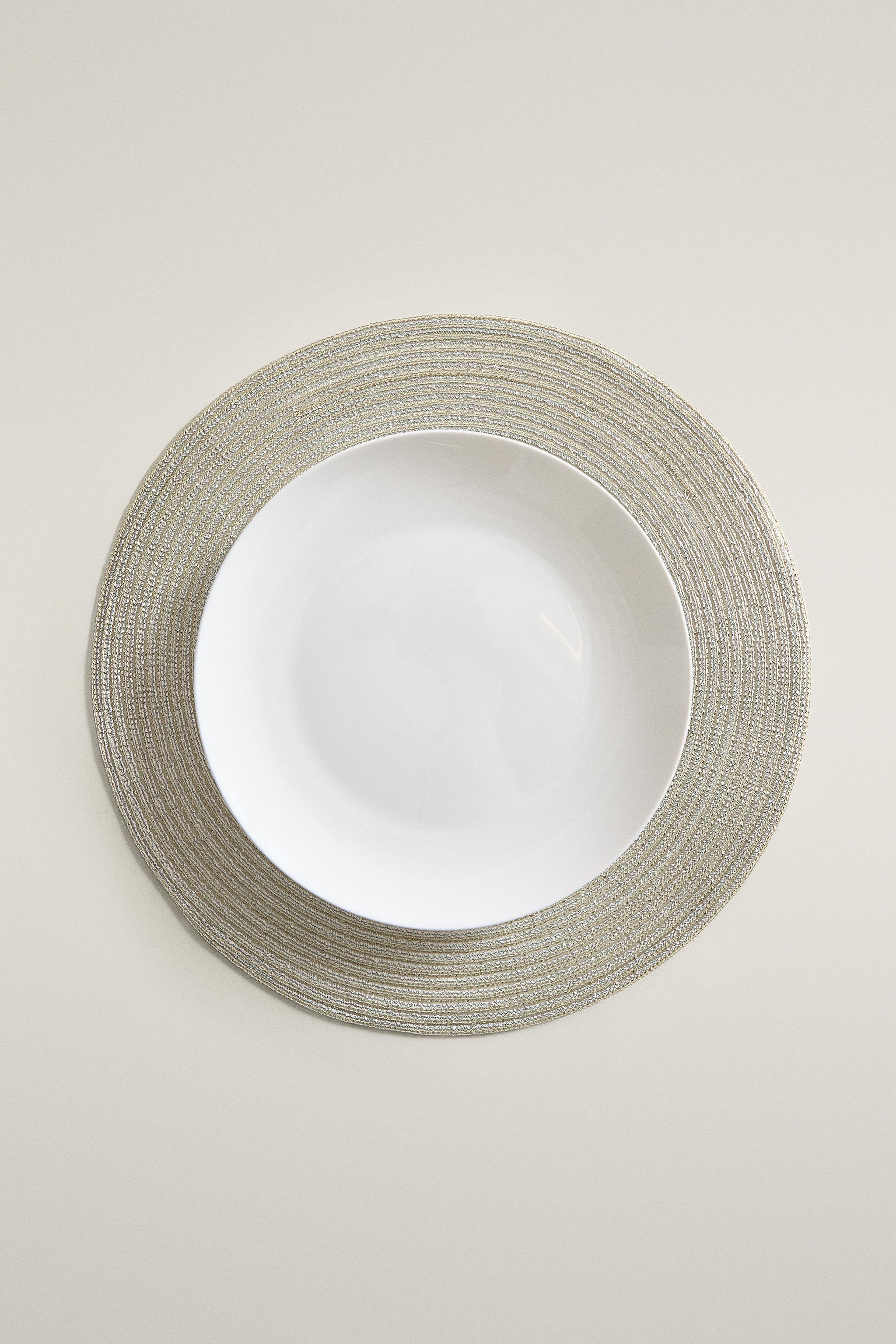 SET DE TABLE ROND MÉTALLISÉ NOËL (LOT DE 2)