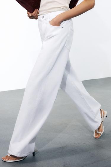 ZW COLLECTION WIDE-LEG LOW-RISE JEANS - White by Zara - Image 4