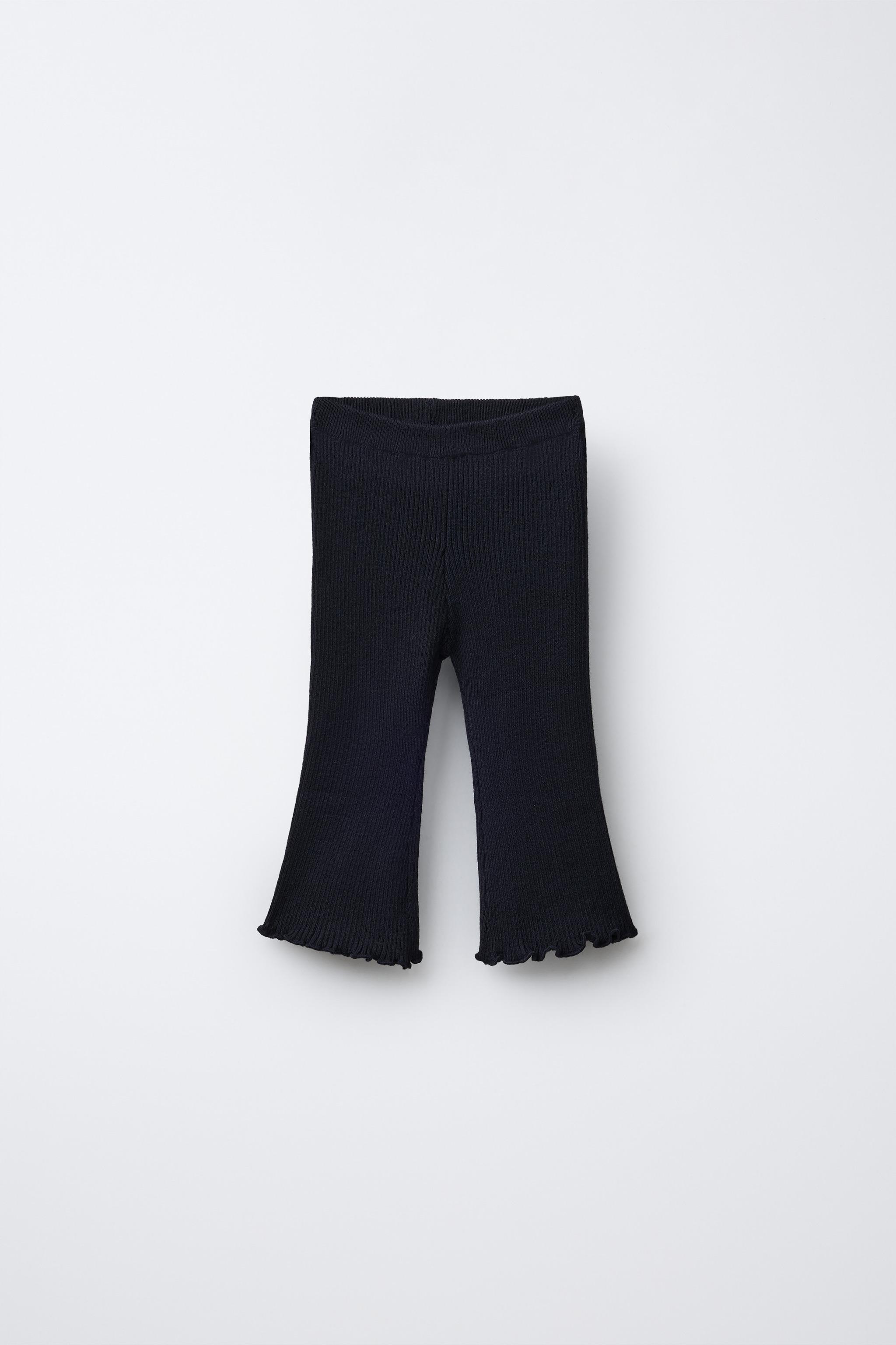 PROTAGONISTA ウール リブニット パンツ リブ編み ブラック フレア