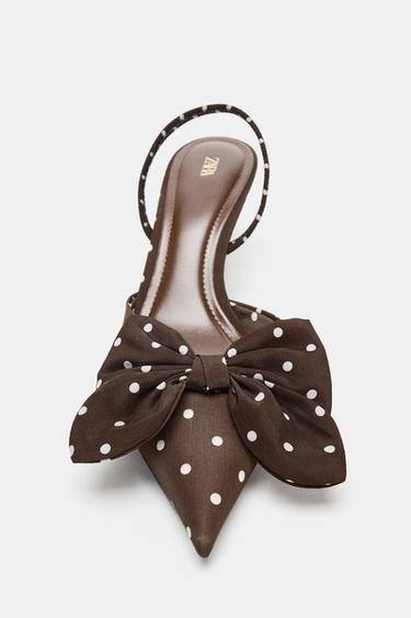 CHAUSSURES À TALONS IMPRIMÉ À POIS ET NŒUD - Multicolore de Zara - Image 4