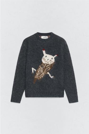 SOSHIOTSUKI X ZARA 인타르시아 브러시드 스웨터 - Zara 콜 그레이