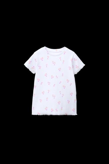 GERIPPTES T-SHIRT MIT PRINT - Weiß von Zara - Bild 0