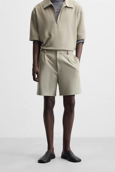 COMFORT REGULAR FIT BERMUDA SHORTS - Apple green by Zara
