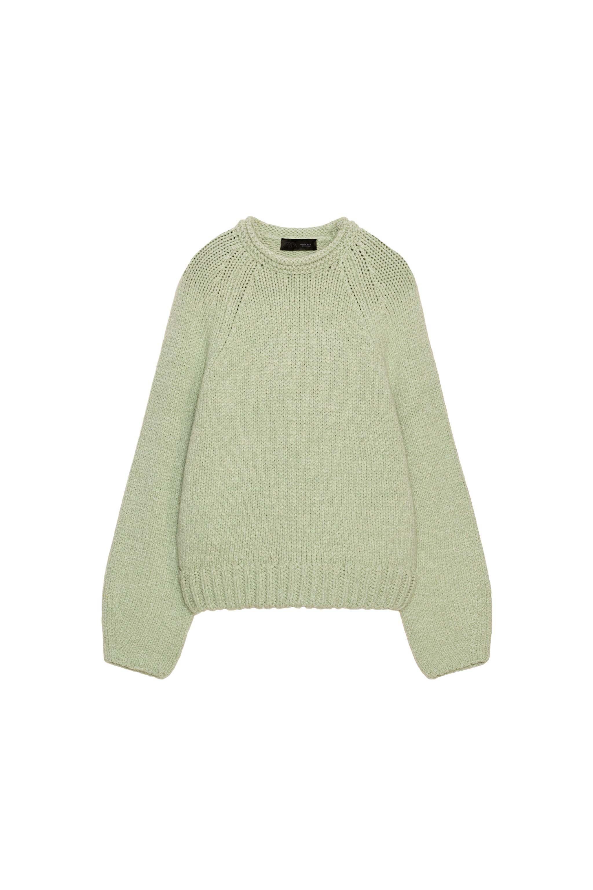 ASYMMETRIC HEM KNIT JUMPER - Sea green | ZARA United States