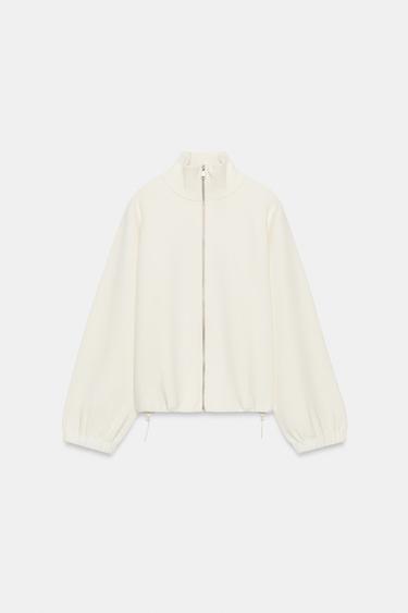 ZIP-UP KNIT CARDIGAN - Ecru by Zara - Image 0