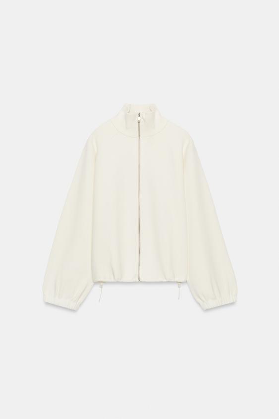 ZIP-UP KNIT CARDIGAN - Ecru by Zara - Image 0