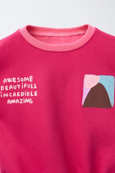 SWEAT À IMPRIMÉ MONTAGNE - Fuchsia de Zara - Image 2