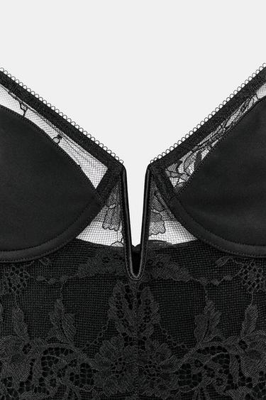 BODY EN DENTELLE BIMATIÈRE - Noir de Zara - Image 6